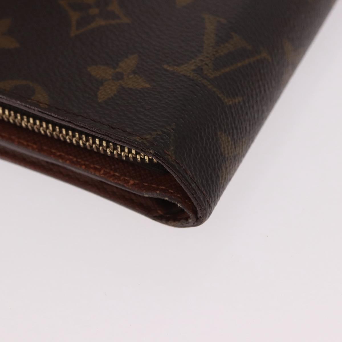 LOUIS VUITTON Monogram Porto Papie Zip Wallet M61207 LV Auth 188656A