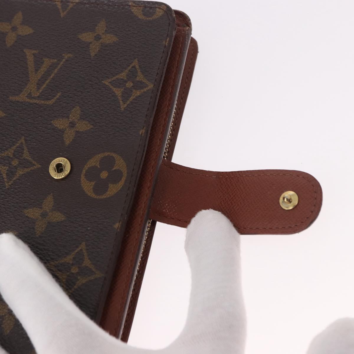LOUIS VUITTON Monogram Porto Papie Zip Wallet M61207 LV Auth 188656A