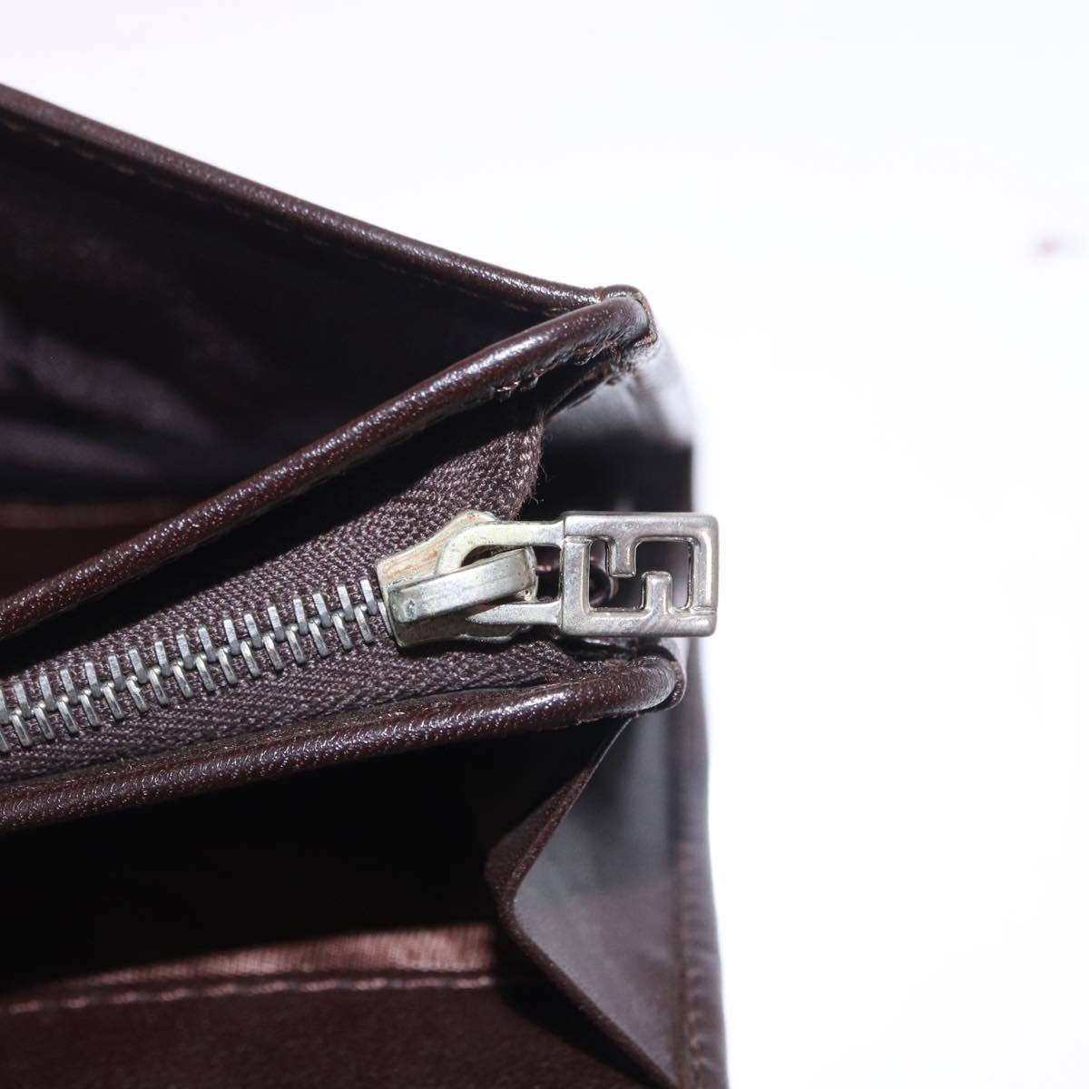FENDI Zucca Canvas Long Wallet Black Brown Auth 188660A
