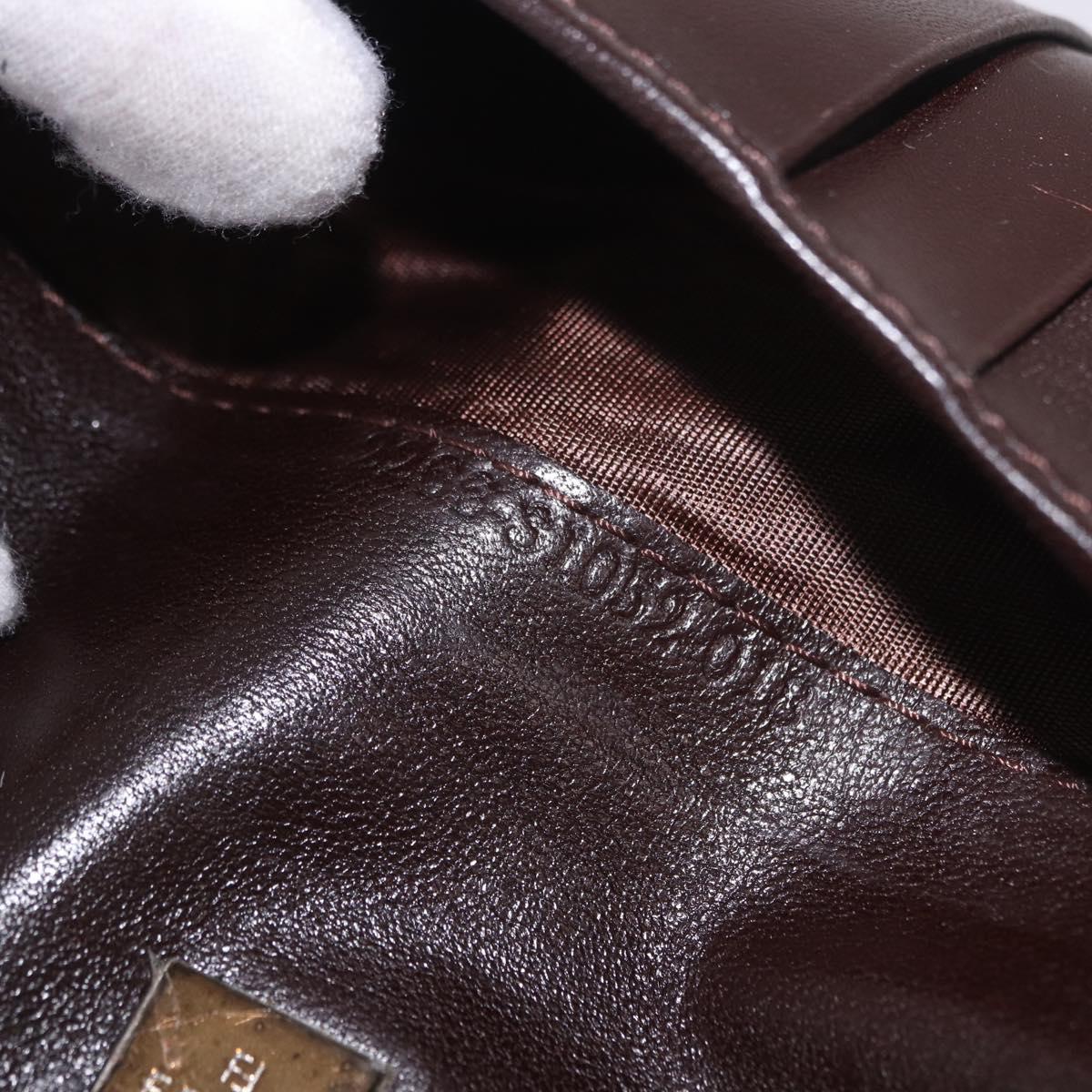 FENDI Zucca Canvas Long Wallet Black Brown Auth 188660A