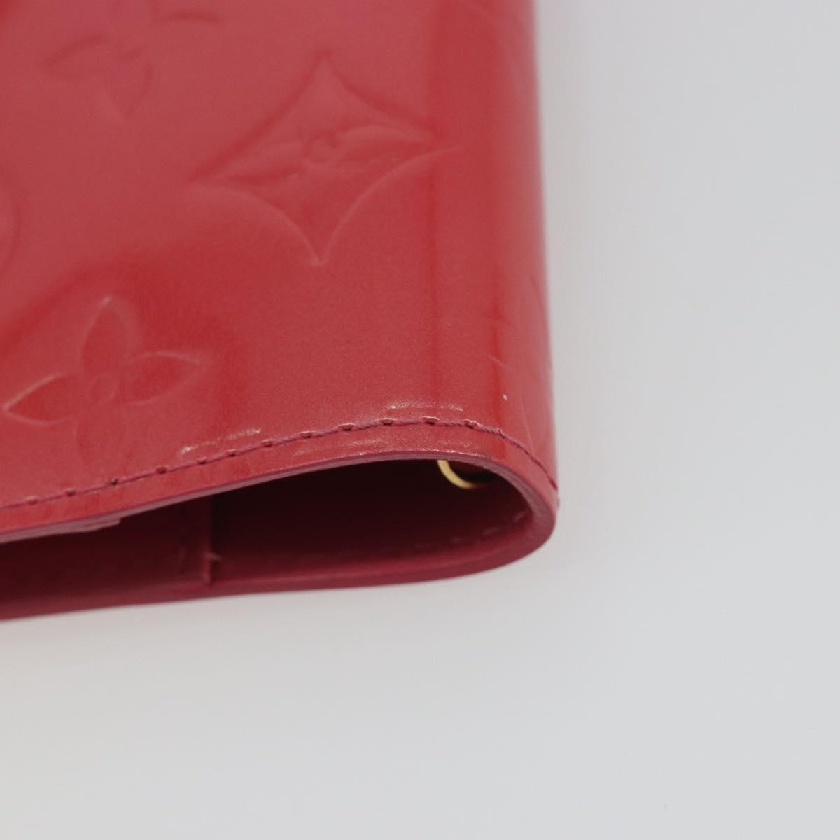 LOUIS VUITTON Monogram Vernis Agenda PM Planner Cover Pink R2101F Auth 188667A