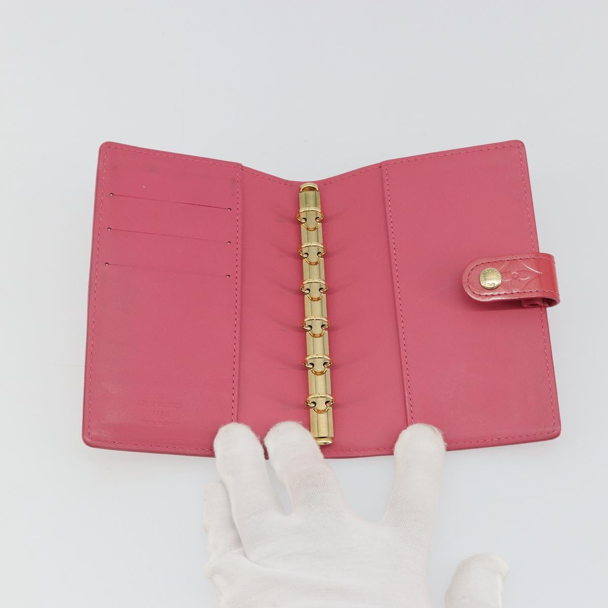 LOUIS VUITTON Monogram Vernis Agenda PM Planner Cover Pink R2101F Auth 188667A