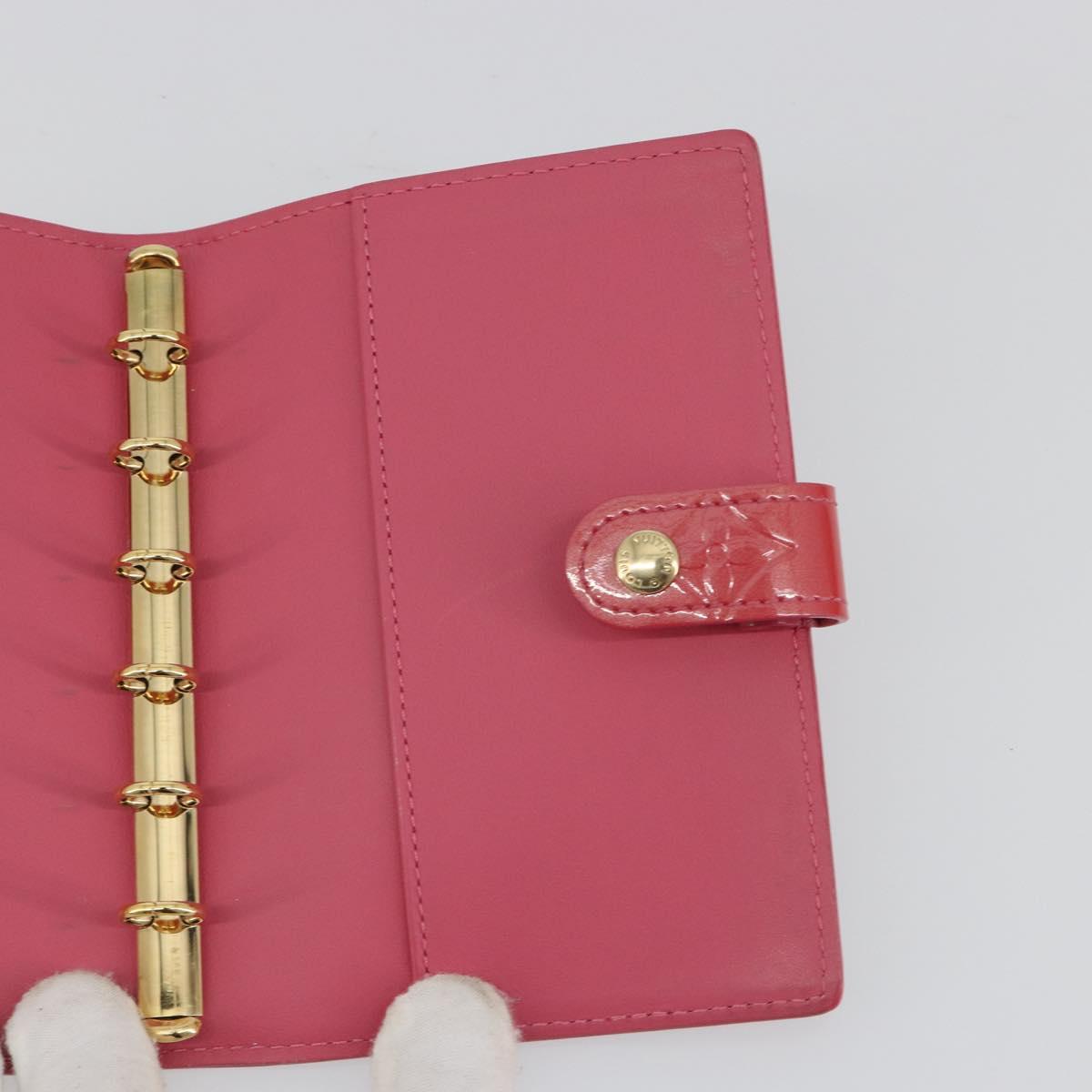LOUIS VUITTON Monogram Vernis Agenda PM Planner Cover Pink R2101F Auth 188667A