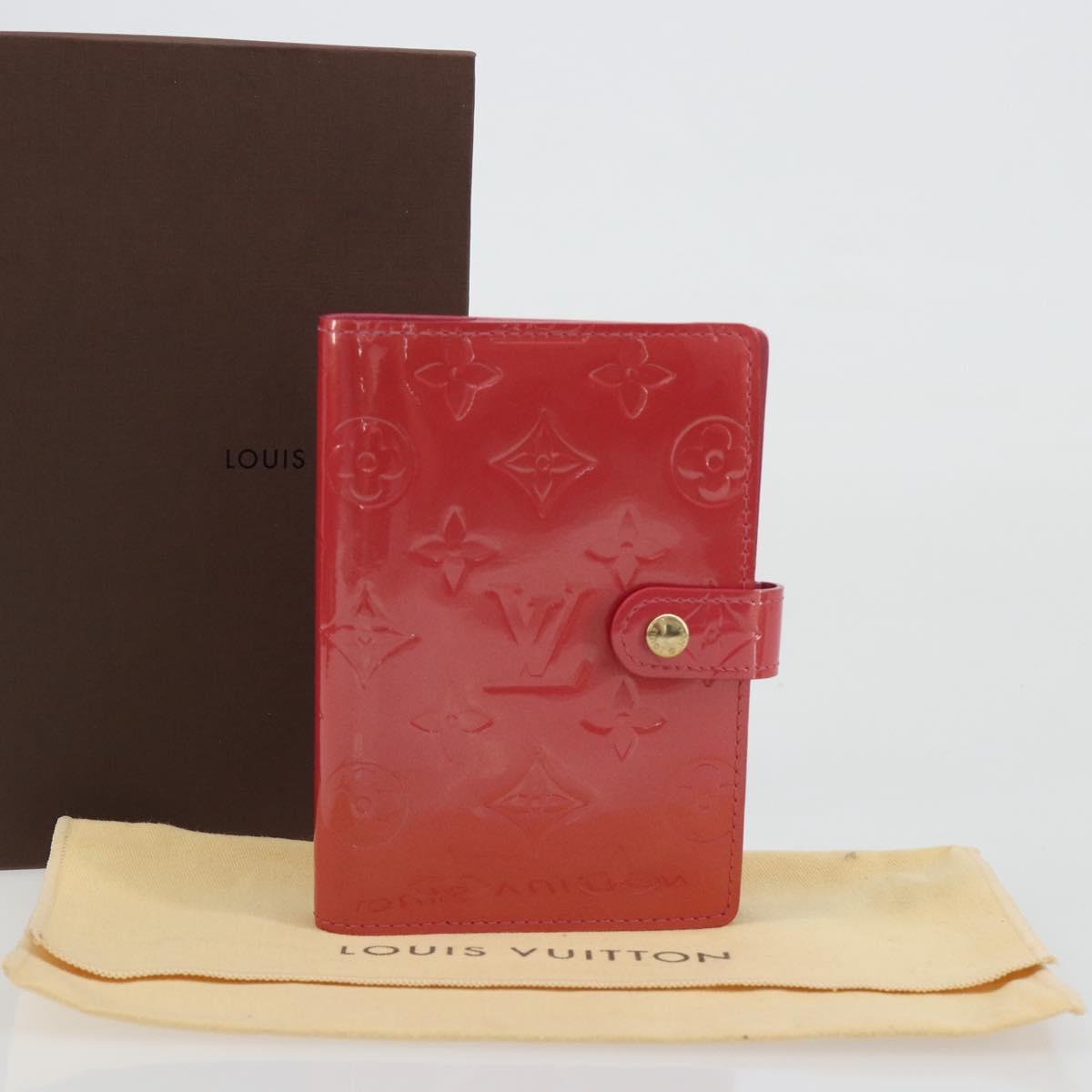 LOUIS VUITTON Monogram Vernis Agenda PM Planner Cover Pink R2101F Auth 188667A