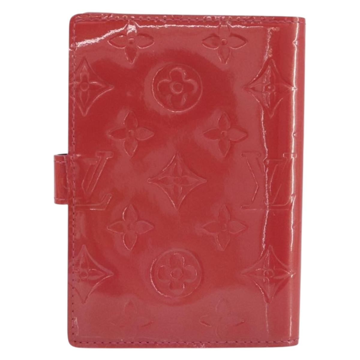 LOUIS VUITTON Monogram Vernis Agenda PM Planner Cover Pink R2101F Auth 188667A