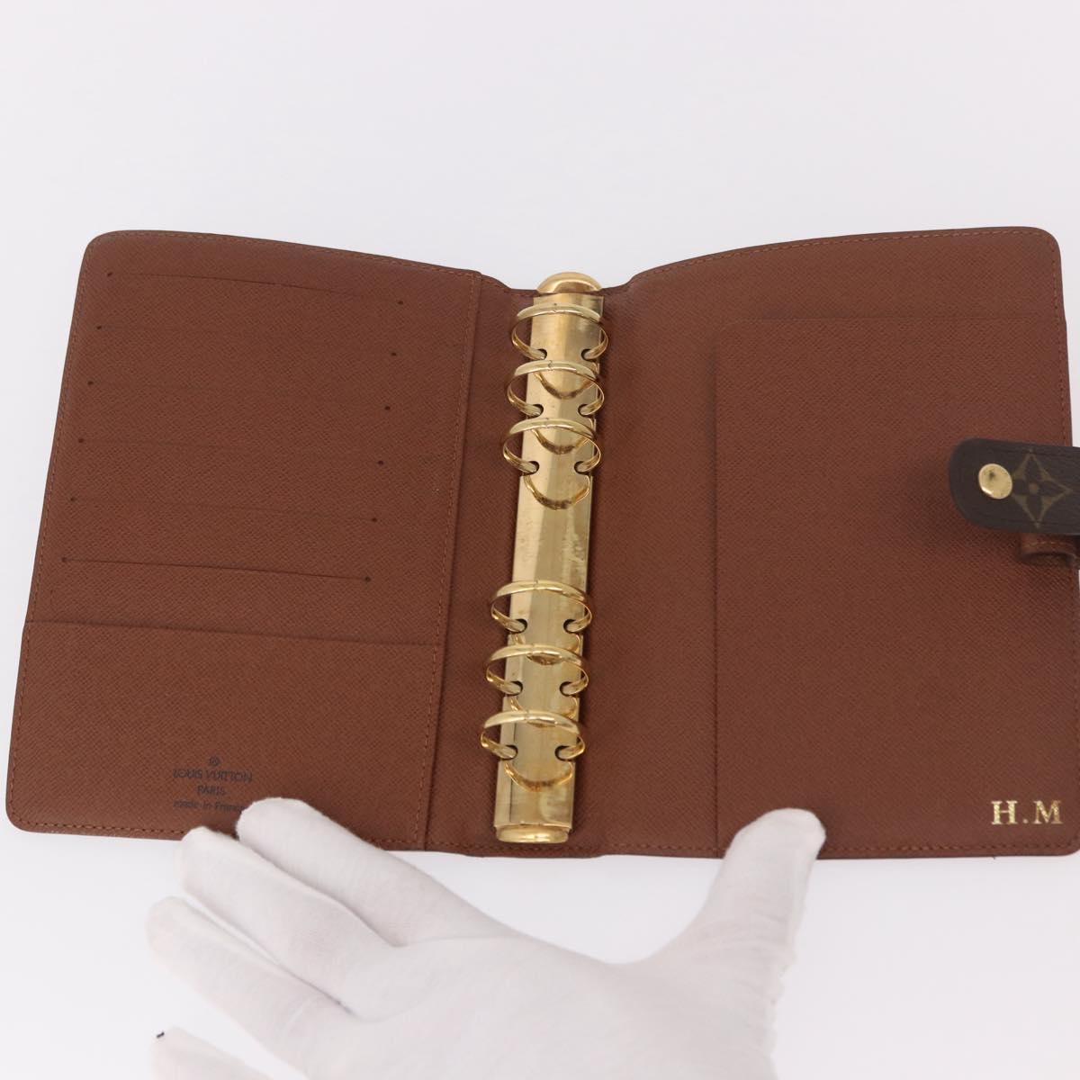 LOUIS VUITTON Monogram Agenda MM Day Planner Cover R20105 LV Auth 188671