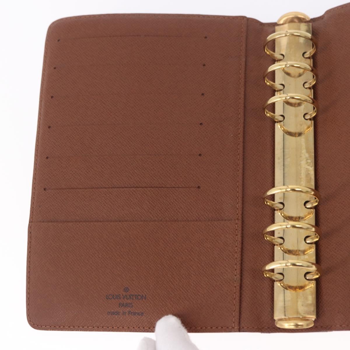 LOUIS VUITTON Monogram Agenda MM Day Planner Cover R20105 LV Auth 188671