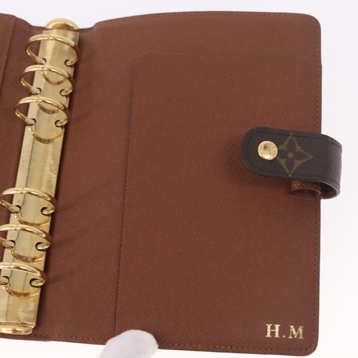 LOUIS VUITTON Monogram Agenda MM Day Planner Cover R20105 LV Auth 188671