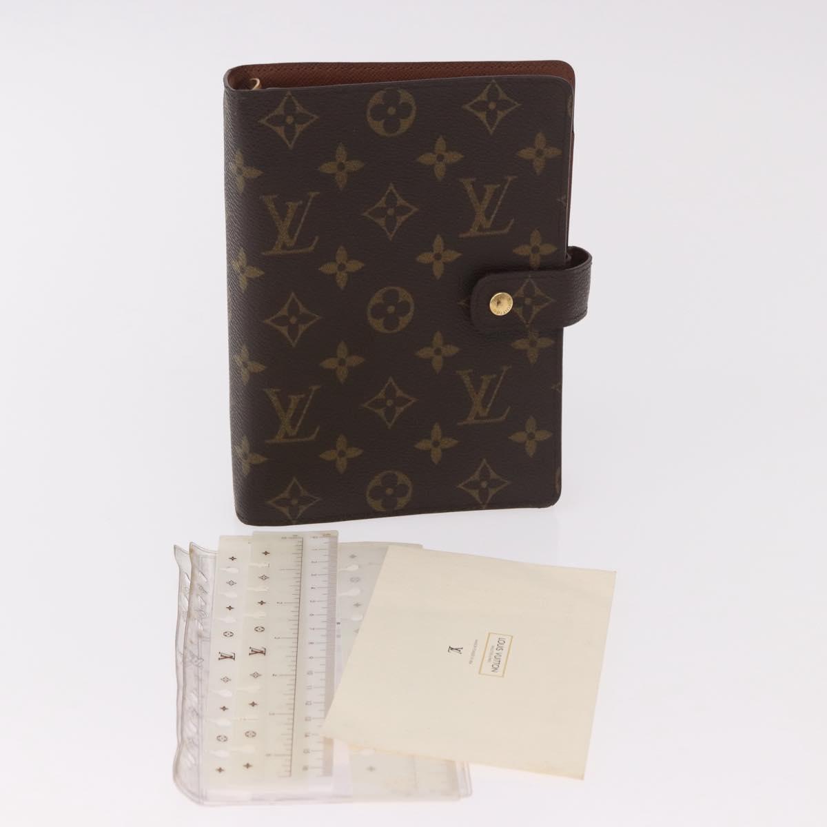 LOUIS VUITTON Monogram Agenda MM Day Planner Cover R20105 LV Auth 188671