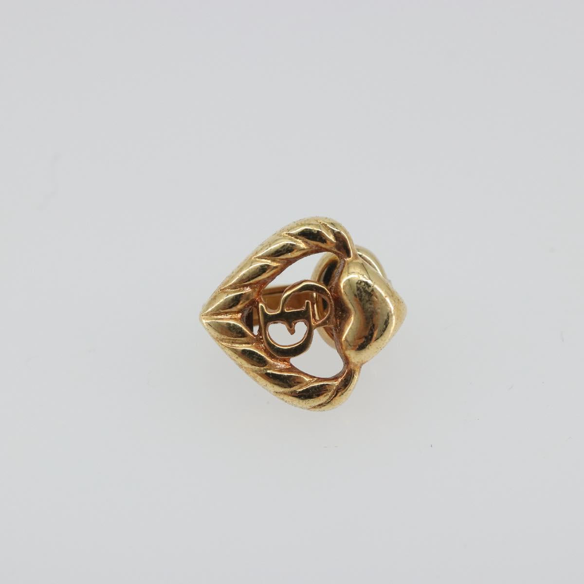 Christian Dior Earring Metal Gold Auth 188679