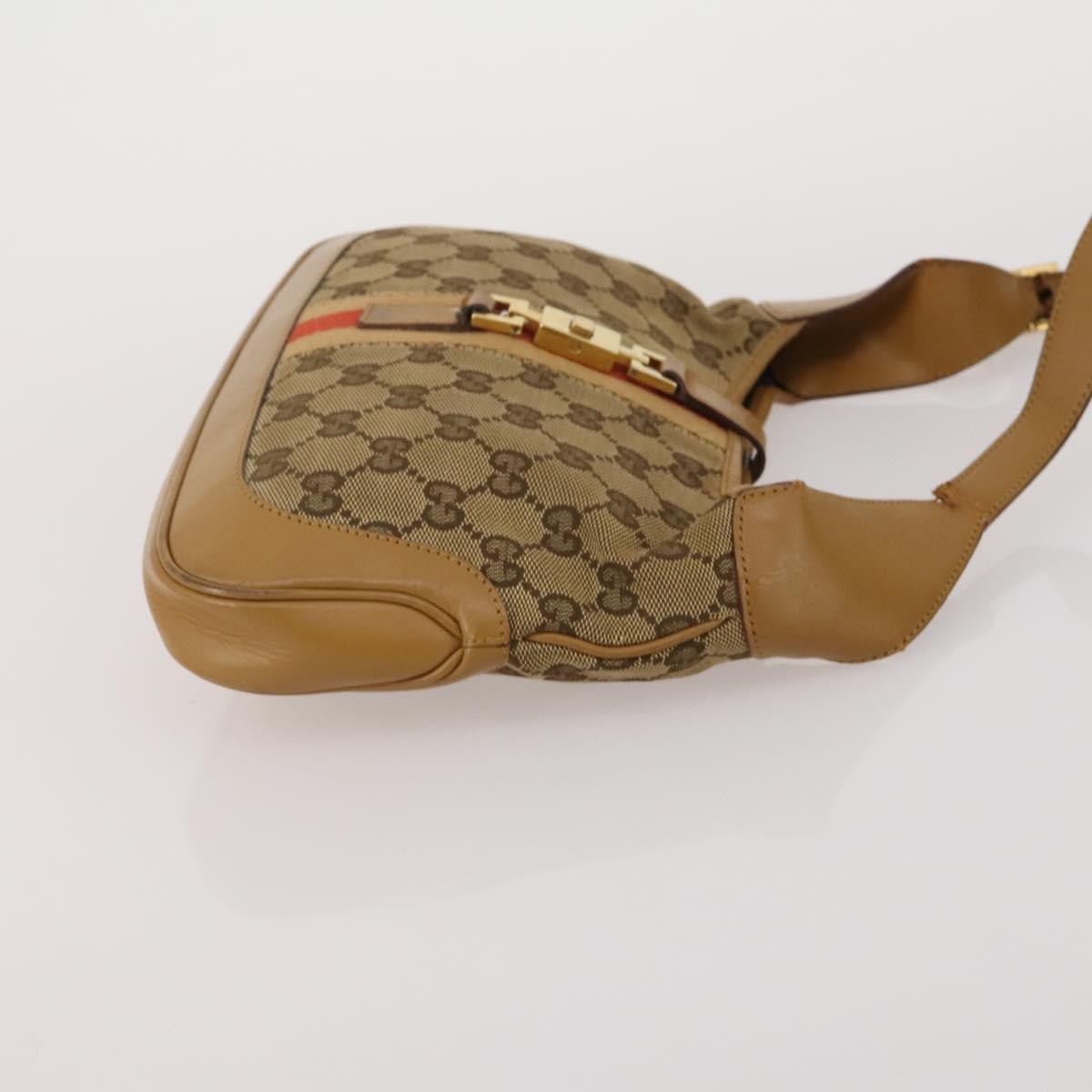GUCCI GG Supreme GG Canvas Web Sherry Line Bag PVC 4 Set Beige Auth 188688
