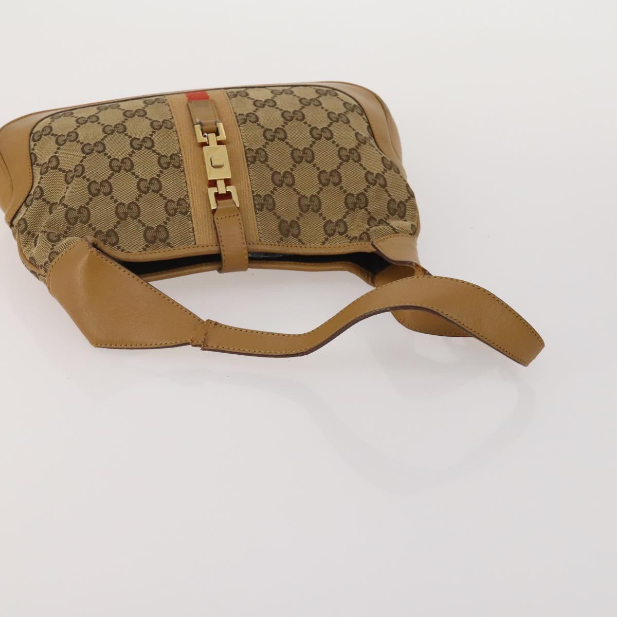 GUCCI GG Supreme GG Canvas Web Sherry Line Bag PVC 4 Set Beige Auth 188688