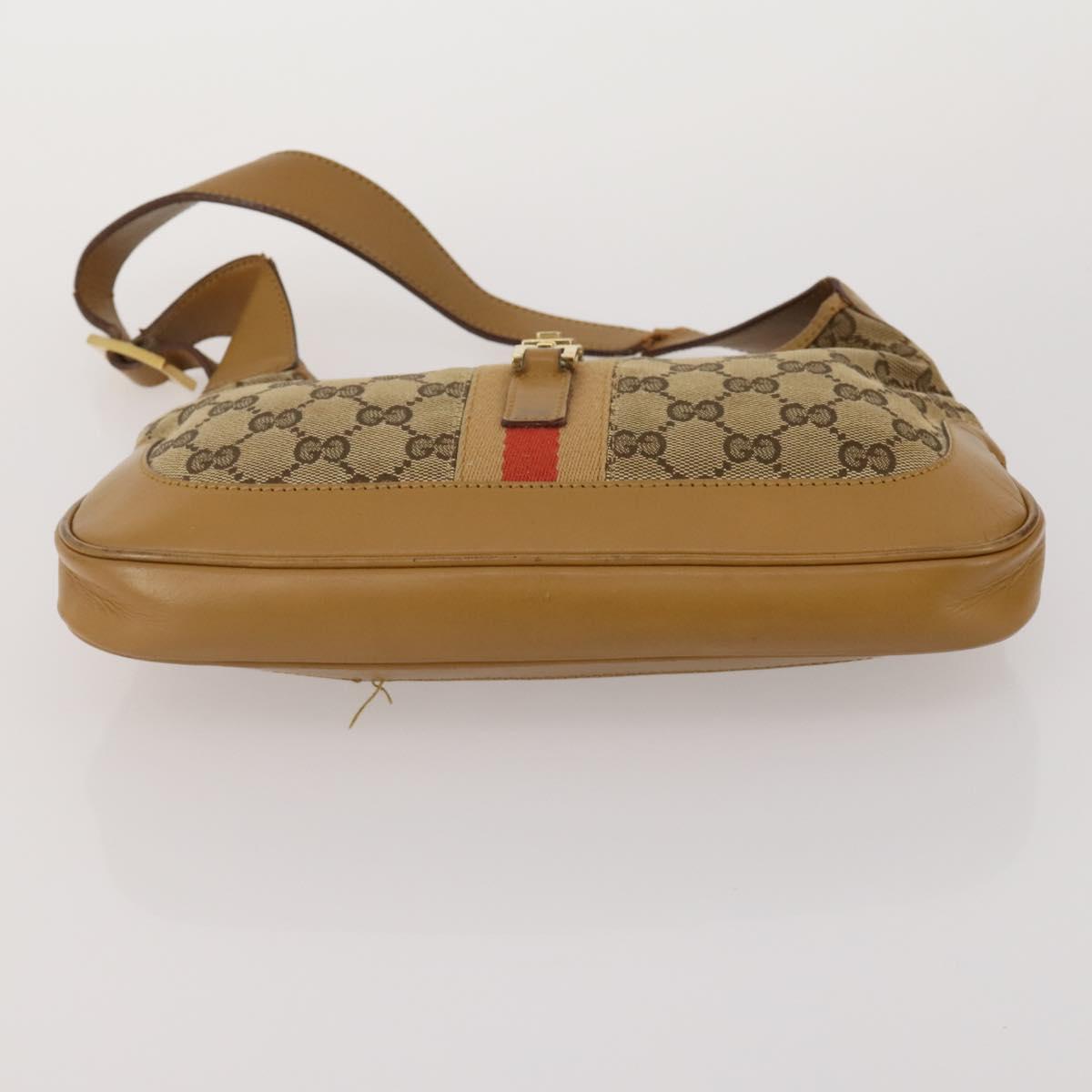 GUCCI GG Supreme GG Canvas Web Sherry Line Bag PVC 4 Set Beige Auth 188688