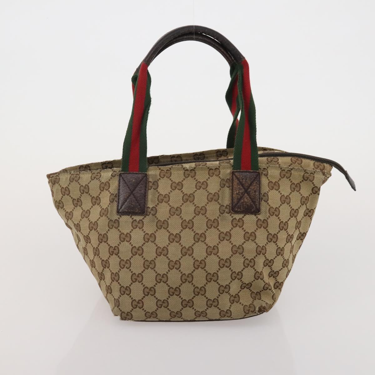 GUCCI GG Supreme GG Canvas Web Sherry Line Bag PVC 4 Set Beige Auth 188688
