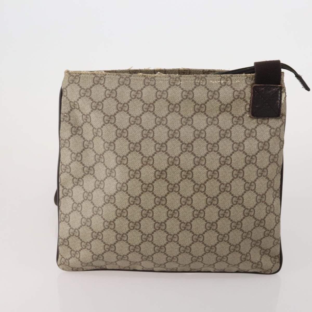GUCCI GG Supreme GG Canvas Web Sherry Line Bag PVC 4 Set Beige Auth 188688