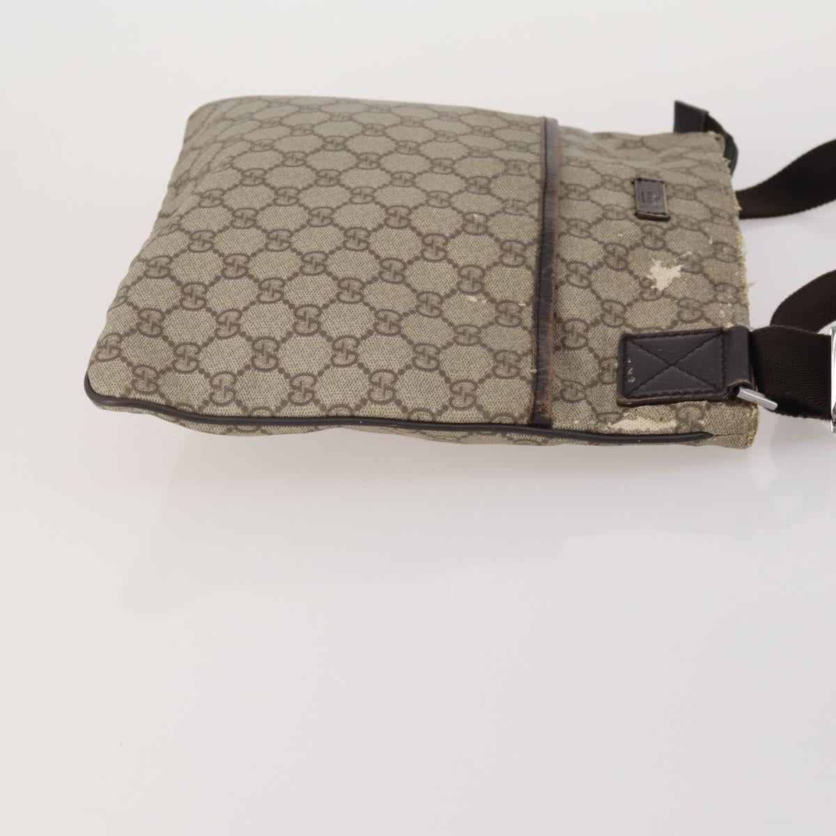 GUCCI GG Supreme GG Canvas Web Sherry Line Bag PVC 4 Set Beige Auth 188688