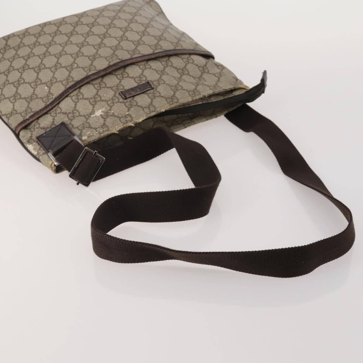 GUCCI GG Supreme GG Canvas Web Sherry Line Bag PVC 4 Set Beige Auth 188688