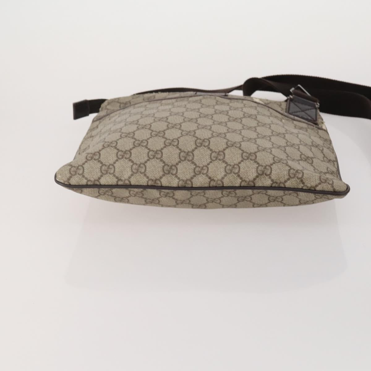 GUCCI GG Supreme GG Canvas Web Sherry Line Bag PVC 4 Set Beige Auth 188688