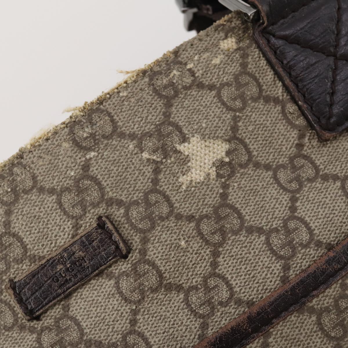 GUCCI GG Supreme GG Canvas Web Sherry Line Bag PVC 4 Set Beige Auth 188688