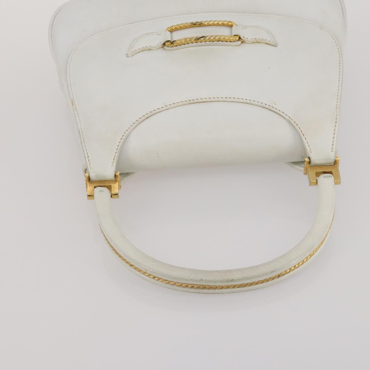 GUCCI Shoulder Bag Leather 4 Set Navy Beige white Auth 188689