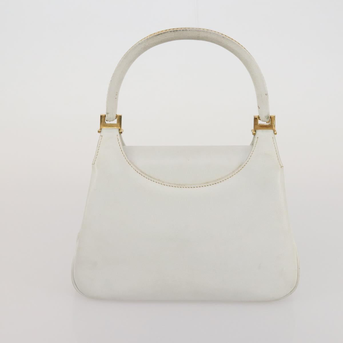 GUCCI Shoulder Bag Leather 4 Set Navy Beige white Auth 188689