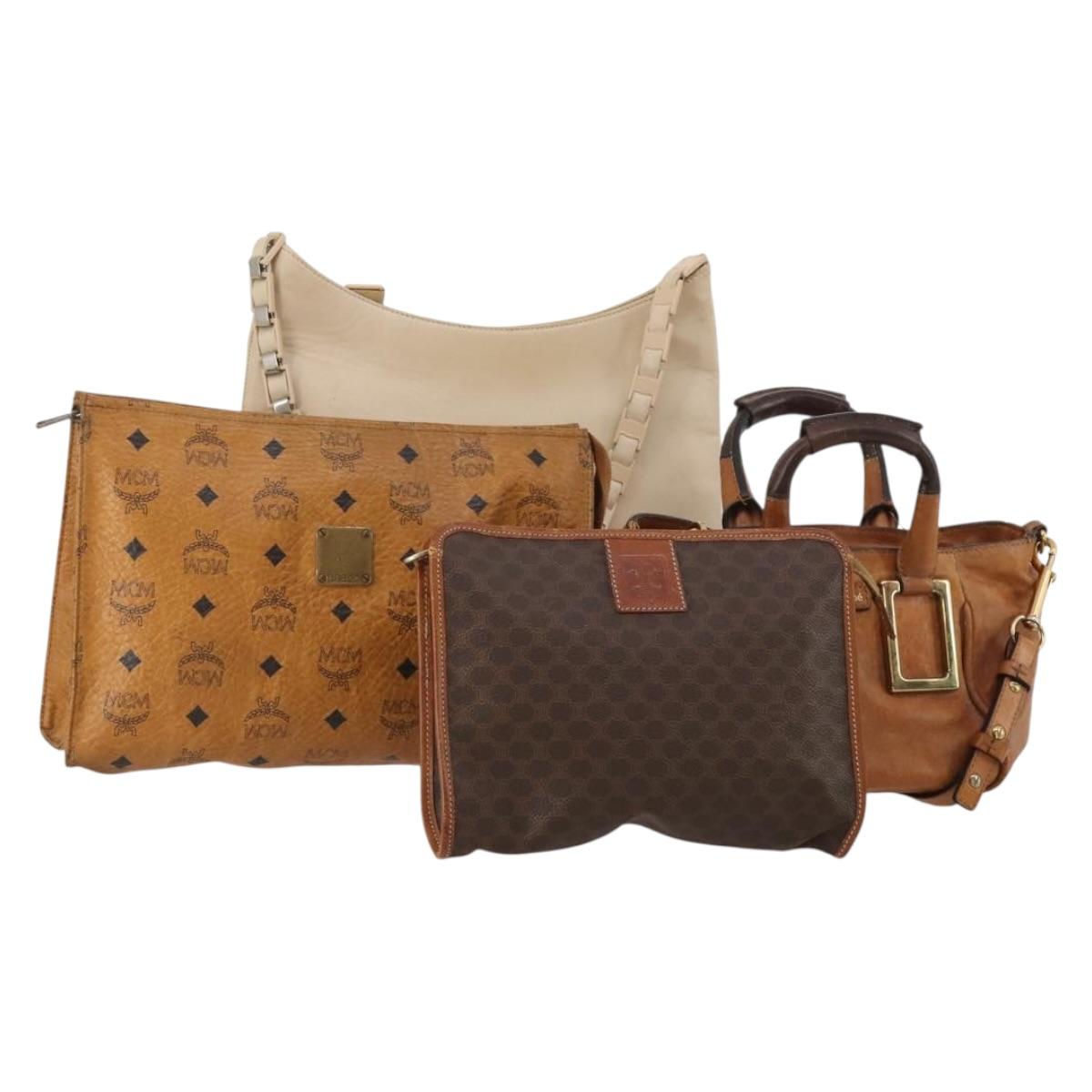 Salvatore Ferragamo MCM Chloe Celine Macadam Canvas Bag 4 Set Auth 188690