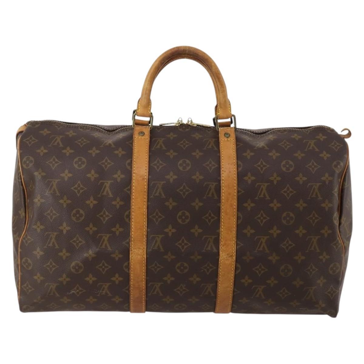 LOUIS VUITTON Monogram Keepall 50 Boston Bag M41426 LV Auth 188711