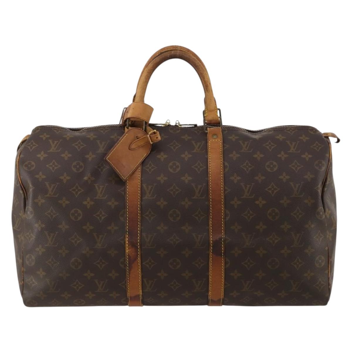 LOUIS VUITTON Monogram Keepall 50 Boston Bag M41426 LV Auth 188712