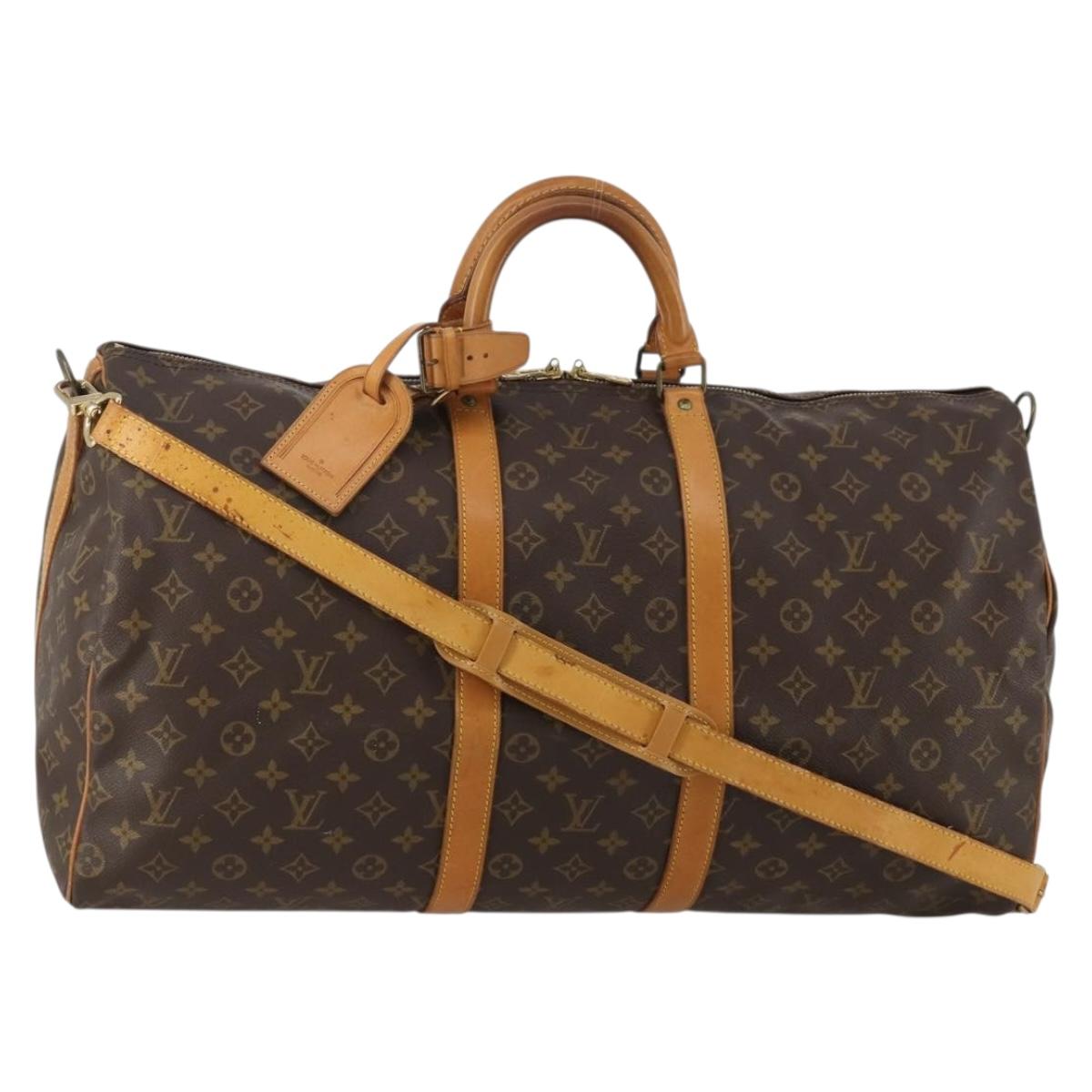 LOUIS VUITTON Monogram Keepall Bandouliere 55 Boston Bag M41414 LV Auth 188714
