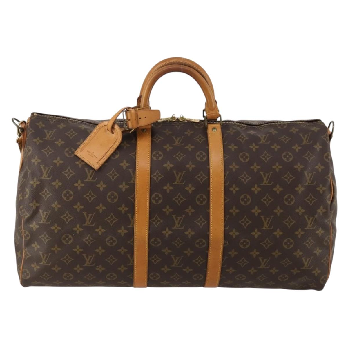 LOUIS VUITTON Monogram Keepall Bandouliere 55 Boston Bag M41414 LV Auth 188714