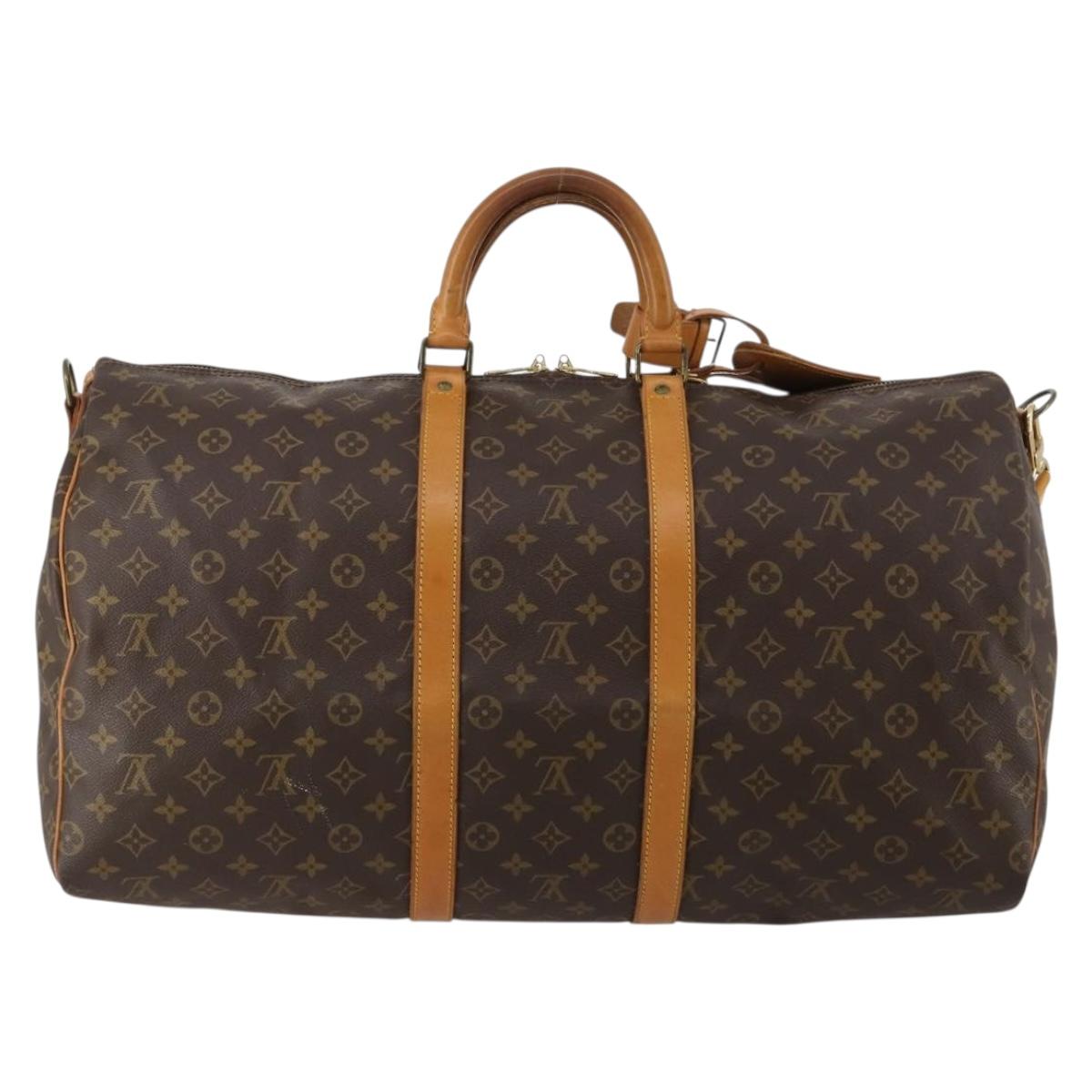 LOUIS VUITTON Monogram Keepall Bandouliere 55 Boston Bag M41414 LV Auth 188714
