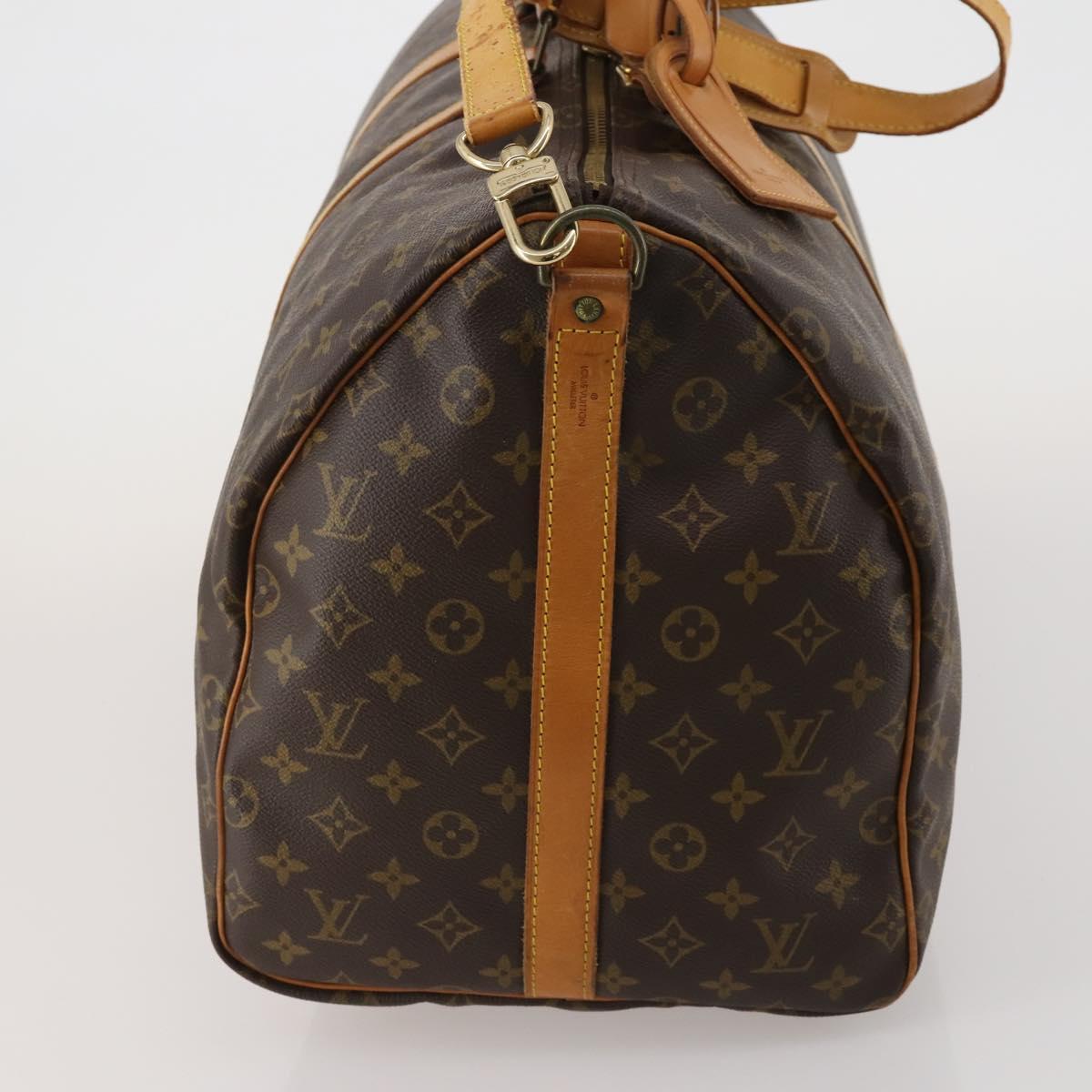 LOUIS VUITTON Monogram Keepall Bandouliere 55 Boston Bag M41414 LV Auth 188714