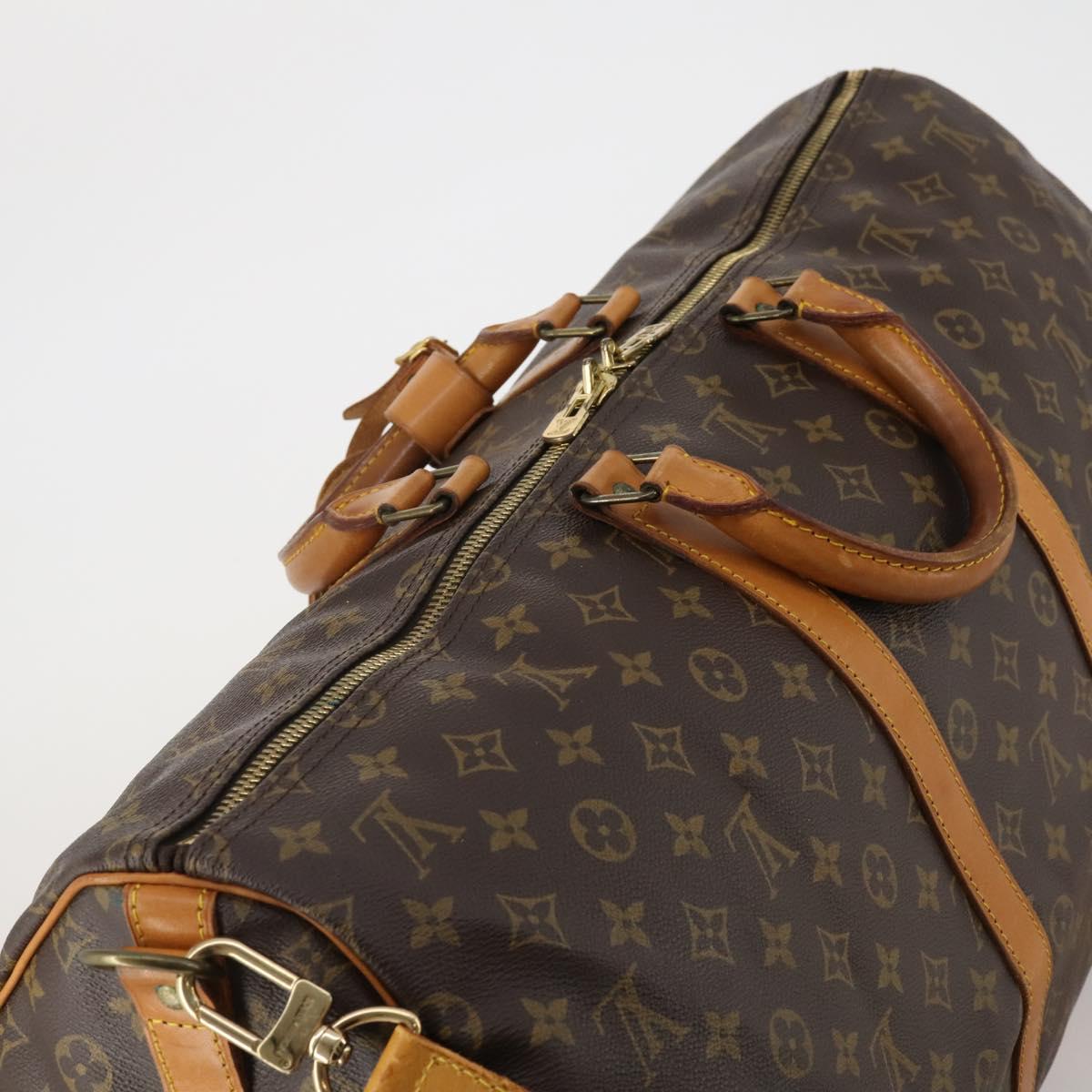 LOUIS VUITTON Monogram Keepall Bandouliere 55 Boston Bag M41414 LV Auth 188714