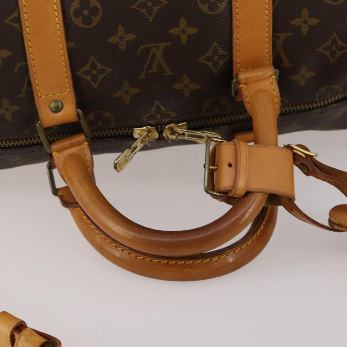 LOUIS VUITTON Monogram Keepall Bandouliere 55 Boston Bag M41414 LV Auth 188714