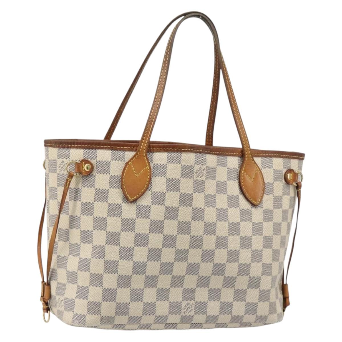 LOUIS VUITTON Damier Azur Neverfull PM Tote Bag N41362 LV Auth 188715