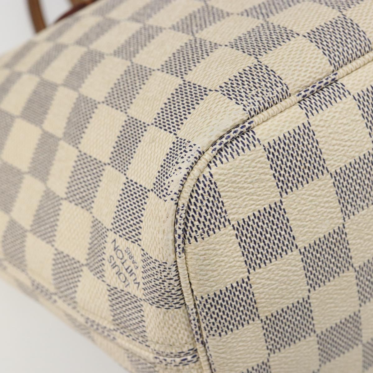 LOUIS VUITTON Damier Azur Neverfull PM Tote Bag N41362 LV Auth 188715