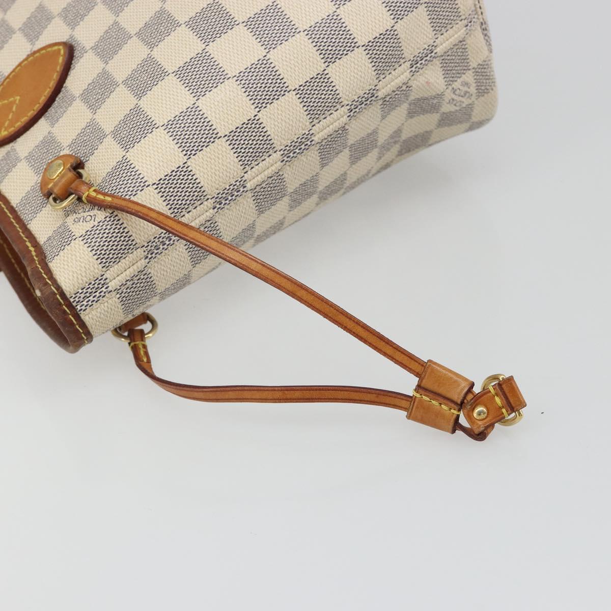 LOUIS VUITTON Damier Azur Neverfull PM Tote Bag N41362 LV Auth 188715