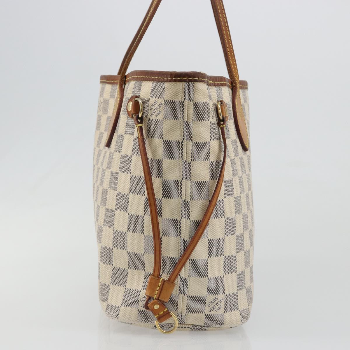 LOUIS VUITTON Damier Azur Neverfull PM Tote Bag N41362 LV Auth 188715