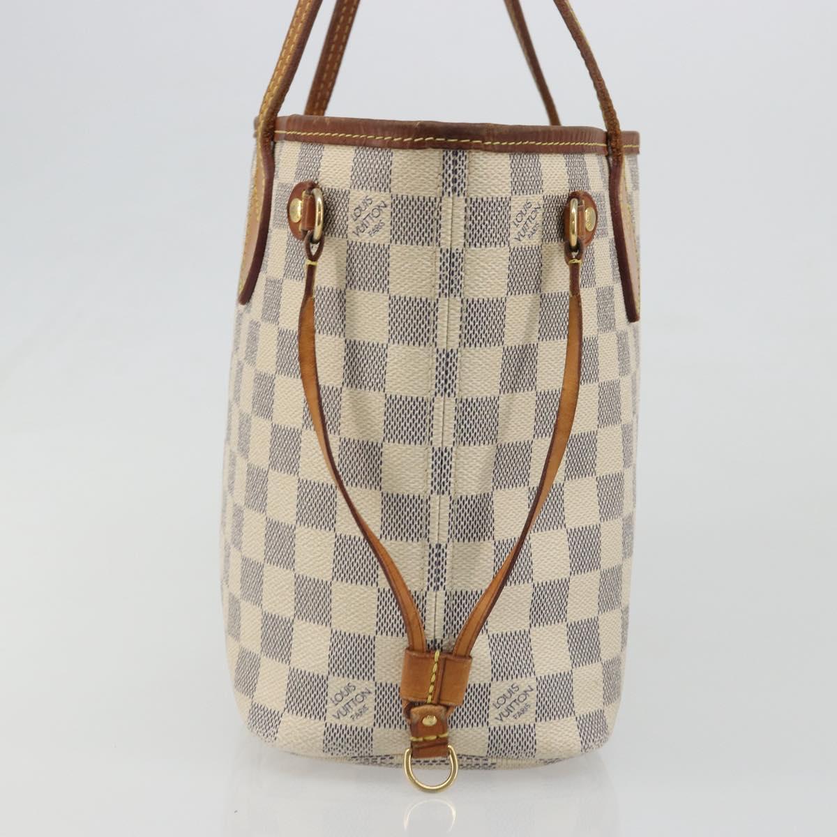 LOUIS VUITTON Damier Azur Neverfull PM Tote Bag N41362 LV Auth 188715