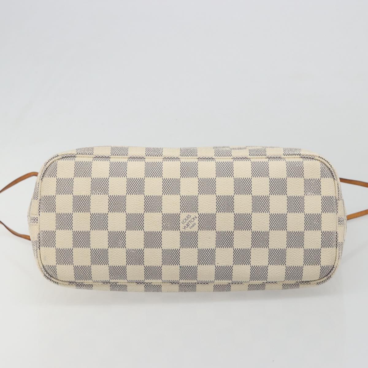 LOUIS VUITTON Damier Azur Neverfull PM Tote Bag N41362 LV Auth 188715