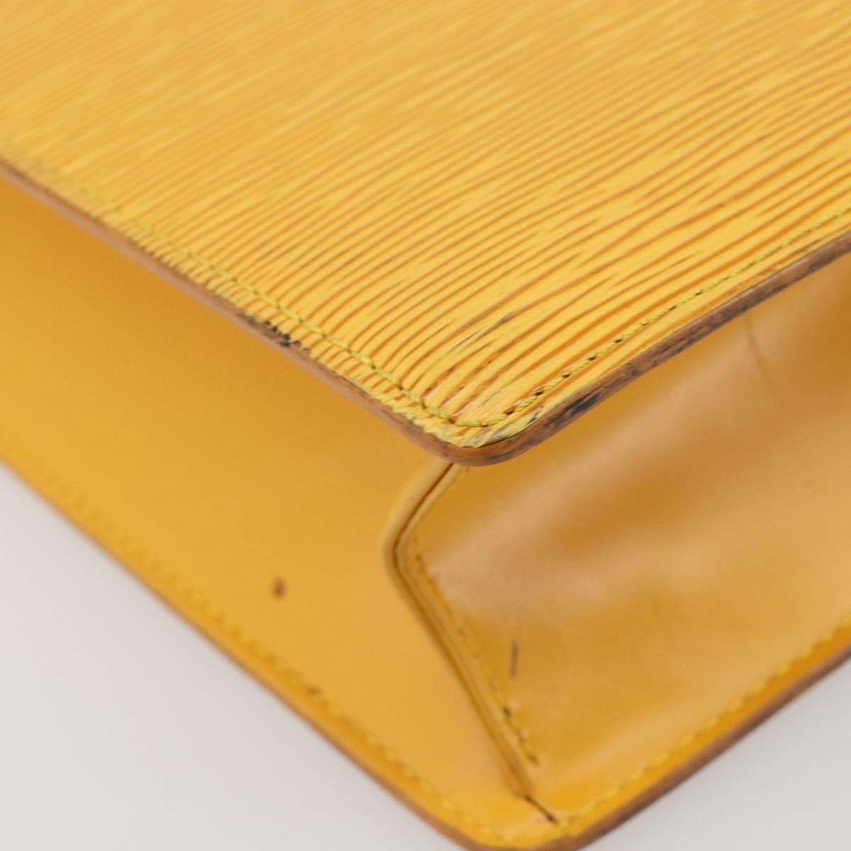 LOUIS VUITTON Epi Sac Plat Hand Bag Yellow M52079 LV Auth 188717