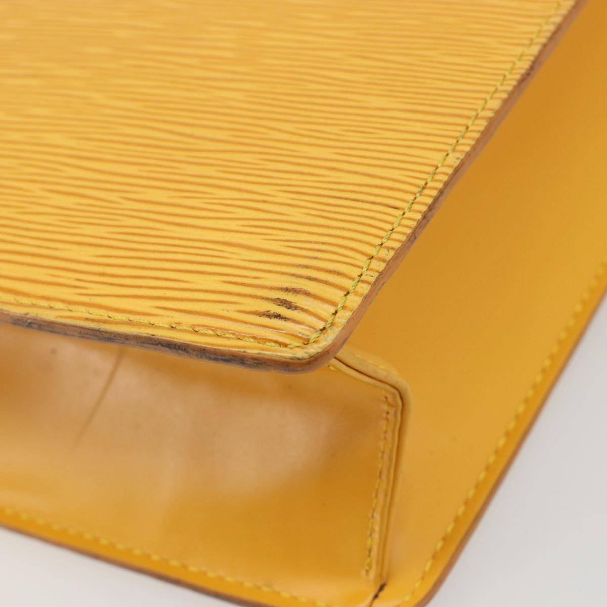 LOUIS VUITTON Epi Sac Plat Hand Bag Yellow M52079 LV Auth 188717