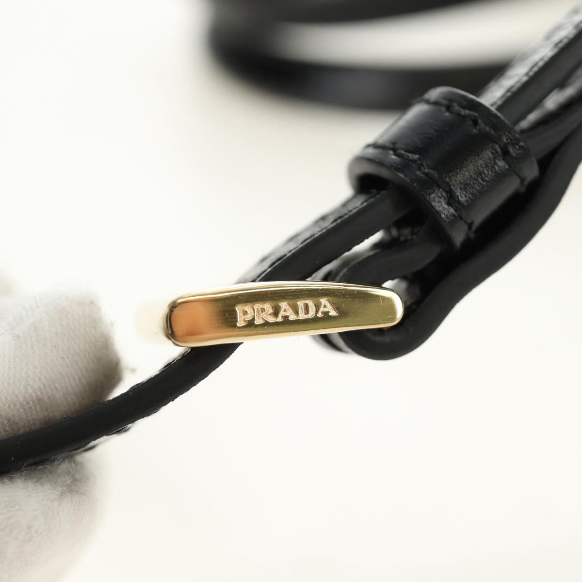 PRADA Bonnie Mini Hand Bag Leather 2way Black Gold Auth 188724SM