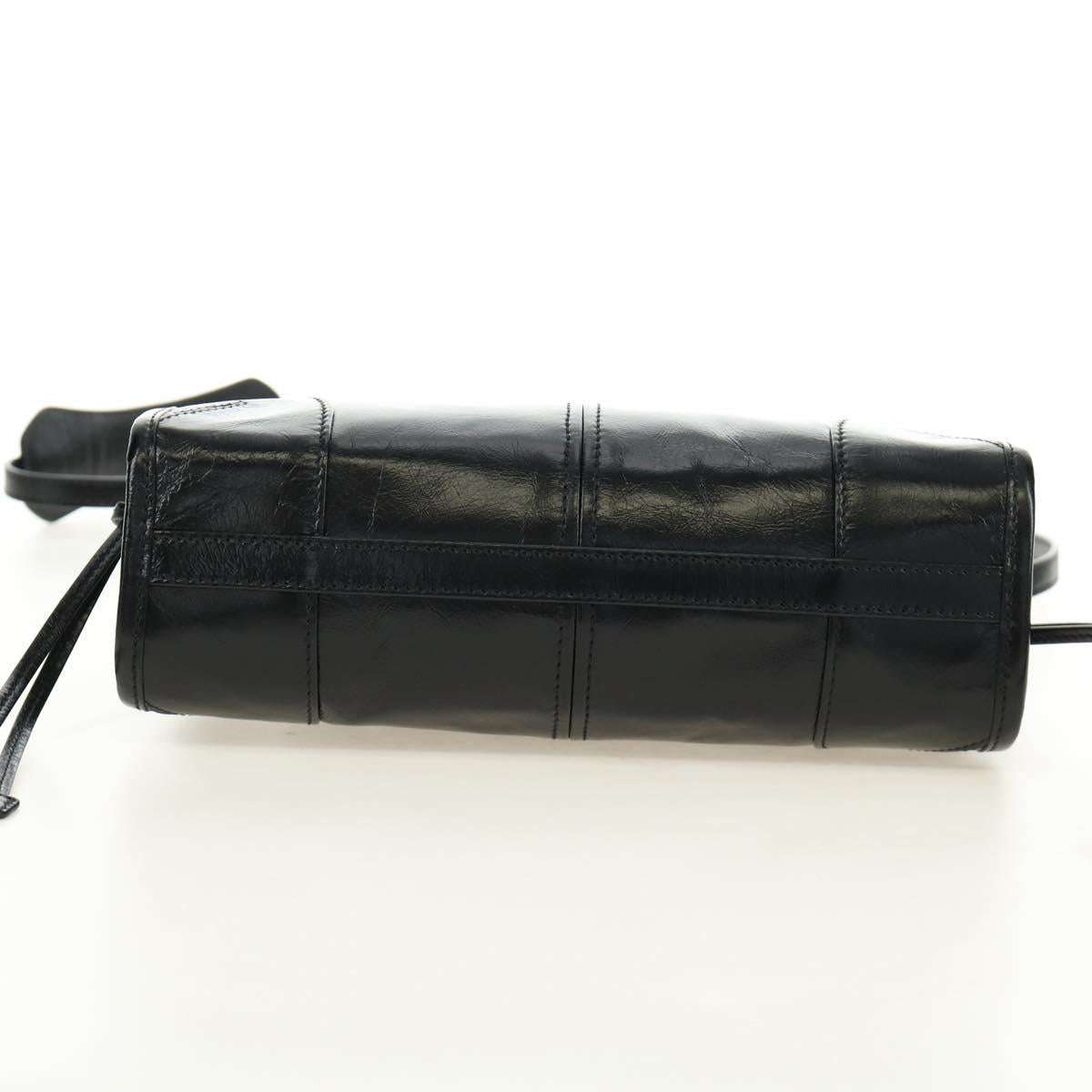PRADA Bonnie Mini Hand Bag Leather 2way Black Gold Auth 188724SM