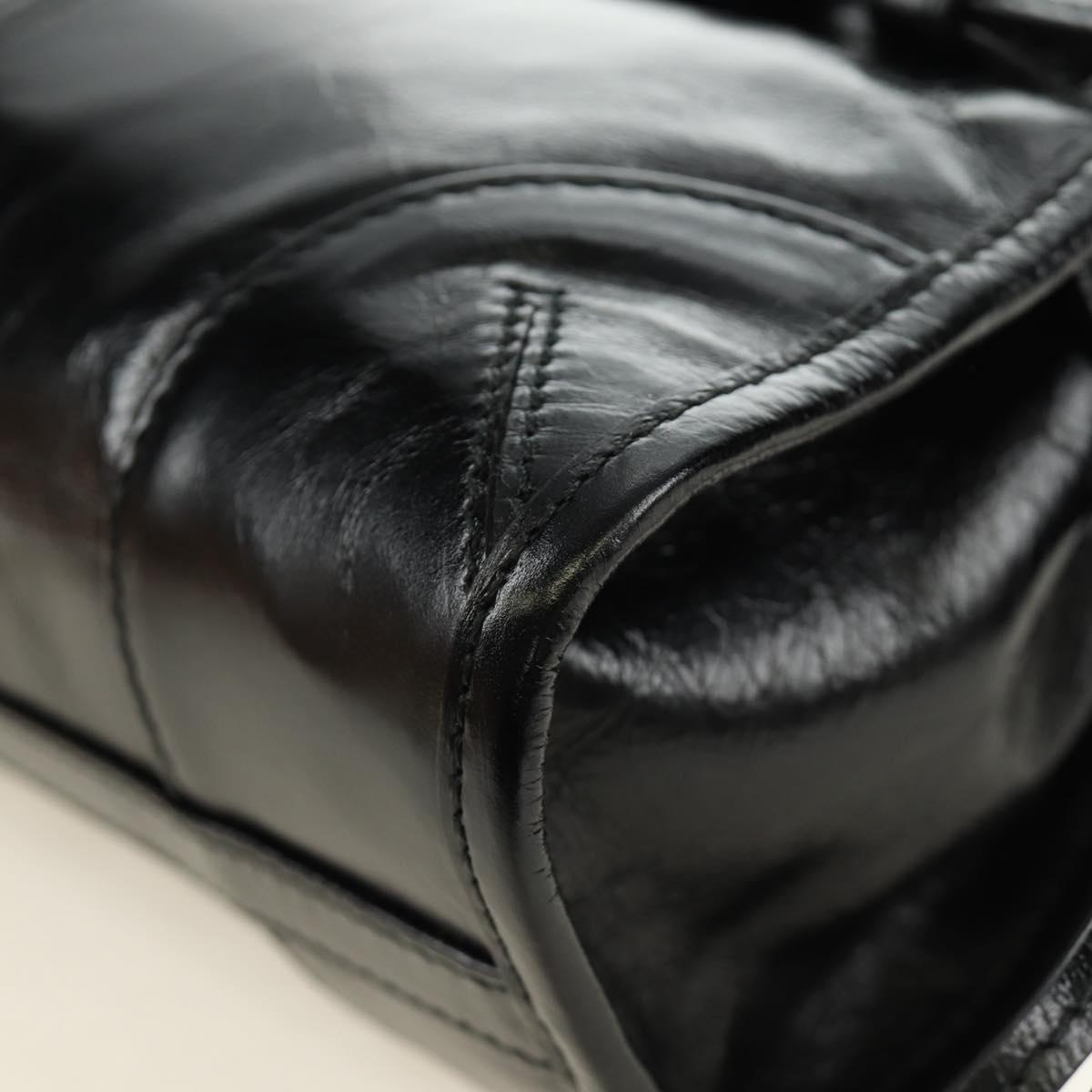 PRADA Bonnie Mini Hand Bag Leather 2way Black Gold Auth 188724SM