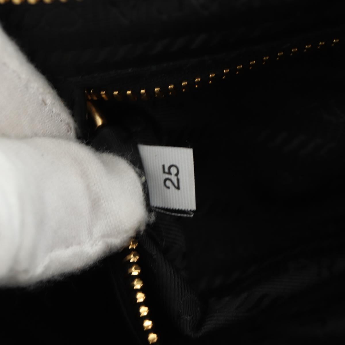 PRADA Bonnie Mini Hand Bag Leather 2way Black Gold Auth 188724SM