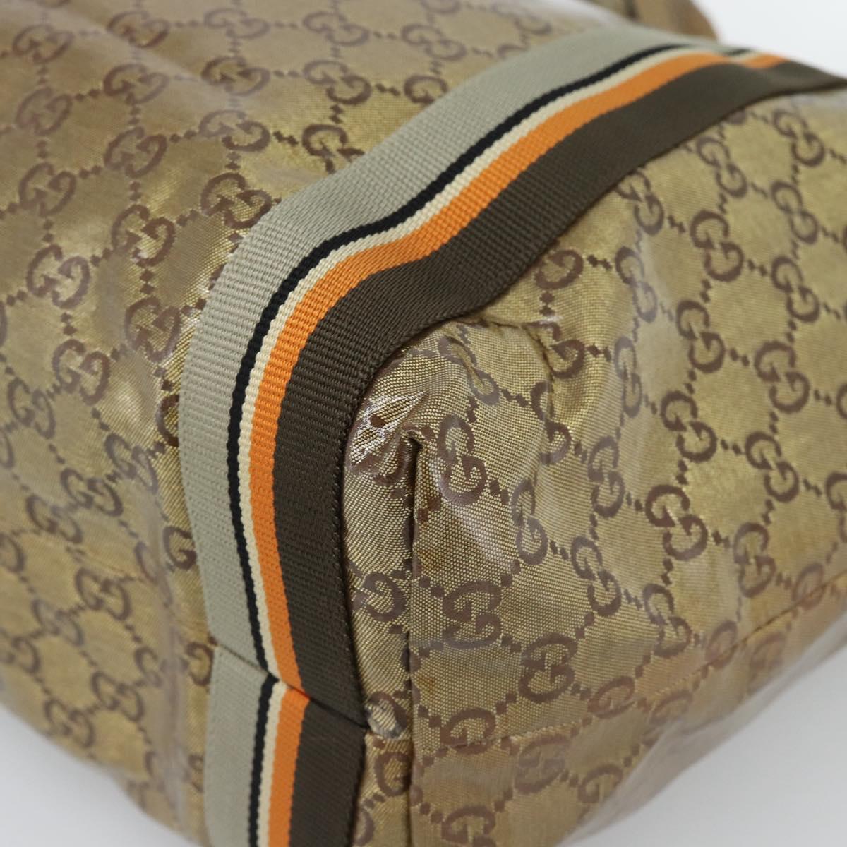 GUCCI GG Crystal Tote Bag Coated Canvas Beige 189669 Auth 188731