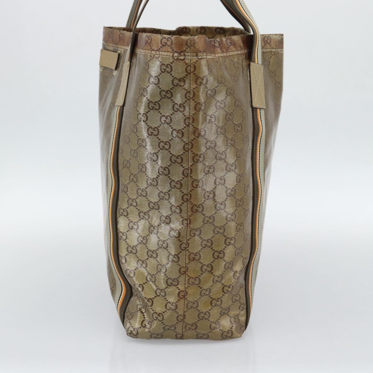 GUCCI GG Crystal Tote Bag Coated Canvas Beige 189669 Auth 188731