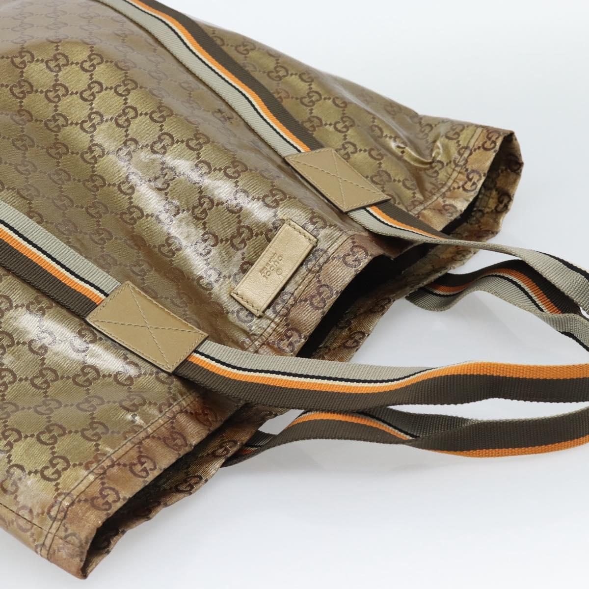 GUCCI GG Crystal Tote Bag Coated Canvas Beige 189669 Auth 188731