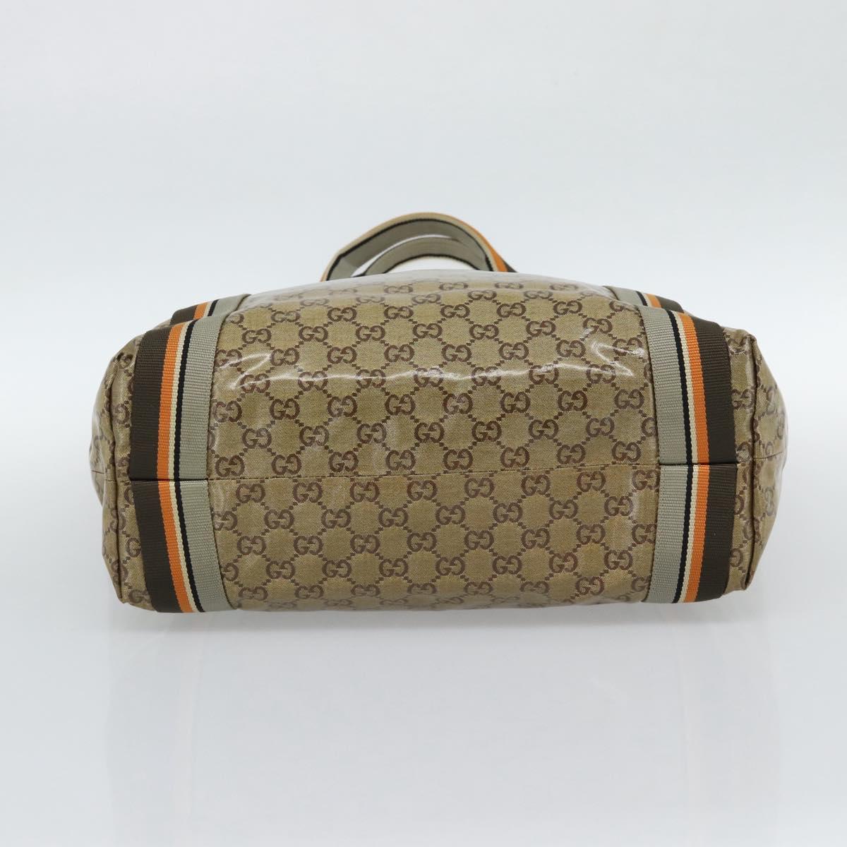 GUCCI GG Crystal Tote Bag Coated Canvas Beige 189669 Auth 188731